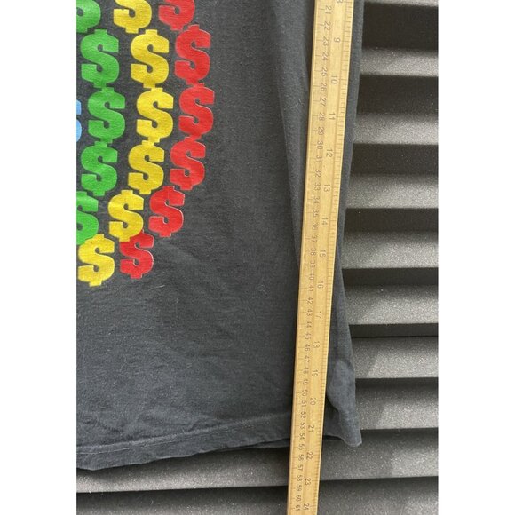 Y2K T Shirt Money Signs Multicolor Hip Hop Ish & Mal International 5XL Black - Picture 6 of 9
